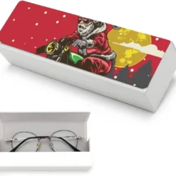 Funny Christmas Santa Claus Motorcycle Funny Glasses Case Hard Shell Eyeglasses Case Protector With Cleaning Cloth For Women And Men -Xmas Mart Sales 61fXaQeLeL. AC SL1500