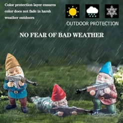 GAZETSZ Garden Gnomes, 4.5inch Gnome Statues, Military Gnome With Gun, Funny Army Gnomes Decorations For Yard, Indoor Outdoor Halloween Christmas Thanksgiving Gifts (Red+Yellow+Blue) -Xmas Mart Sales 61gOuOKBteL. AC US1000
