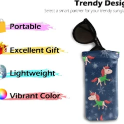Eyeglasses Case Glasses Pouch - Christmas Unicorn Snowflakes Squeeze Top Sunglasses Pouch Portable Eyewear Sleeve For Women Men -Xmas Mart Sales 61gRkFdsIeL. AC UL1200