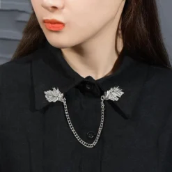 Silver Leaf Collar Clip Brooches Lapel Pin For Women Girls Vintage Retro Leaves Tassel Chain Dangle Drop Sweater Cardigan Breastpin Shawl Decoration Lightweight Dress Accessories Christmas Holiday Party Jewelry Gifts -Xmas Mart Sales 61hdxOEPJhL. AC UL1000