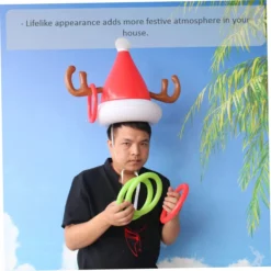 MUSISALY Inflatable Antler Hat Ferrule Inflatables Santa Claus Hat For Nativity Toys For Reindeer Antler Inflatable Christmas Toys Inflatable Toss Game Target Rings PVC -Xmas Mart Sales 61hmw 1QtL. AC SL1224
