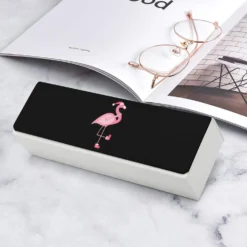 Cute Pink Flamingo Christmas Eyeglass Case PU Leather Portable Sunglass Case Glasses Pouch Storage Box For Women Men -Xmas Mart Sales 61hwdHhBBjL. AC SL1500