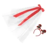 OHPHCALL 1 Set Veil Bow Wedding Headband Wedding Veil Hair Accessories For Girls Xmas Headdress Antler Hairband Christmas Costume Accessories Mesh Christmas Girls Veil Headdress Clothing