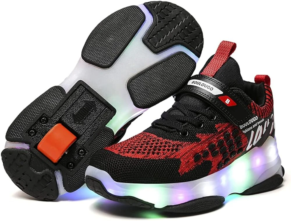 RESLIDE Kids Roller Shoes 4 Wheels Roller Shoes With Wheels For Boys Girls Kids Skates Sneakers LED Light Rechargeable Sport Roller Sneaker Party Birthday Christmas Best Gift(13 US=31 CN,Single Red) 3 RESLIDE Kids Roller Shoes 4 Wheels Roller Shoes With Wheels For Boys Girls Kids Skates Sneakers LED Light Rechargeable Sport Roller Sneaker Party Birthday Christmas Best Gift(13 US=31 CN,Single Red)