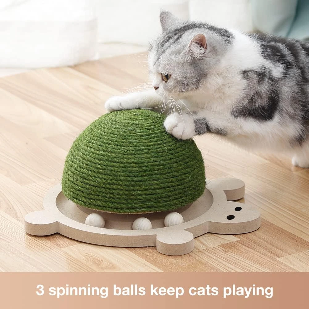 MONDOTOY Funny Roller Cat Toy Wooden Track Balls Turntable For Kitty Cat,Turtle Shape With Cat Scratching Pad,Interactive Toys For Cats, Gifts For Christmas (Turtle) 6 MONDOTOY Funny Roller Cat Toy Wooden Track Balls Turntable For Kitty Cat,Turtle Shape With Cat Scratching Pad,Interactive Toys For Cats, Gifts For Christmas (Turtle) - Image 4