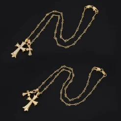 Cross Necklace 14k Gold Plated/Sterling Silver Double Cross Pendant CZ,Cubic Zirconia Cross Necklaces For Women Men Boy Jewelry Birthday Christmas Gifts -Xmas Mart Sales 61jkZKZKqiL. AC UL1500