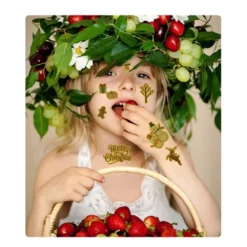 Stampcolour Christmas Realistic Printable Temporary Metallic Tattoo Paper For INKJET Printer, 8.5''X11'' 5 Sheets DIY Personalized Gold Tattoos Sticker Skin Custom Cartoon Kids Summer Party Themed -Xmas Mart Sales 61mhklwWcYL. SL1000