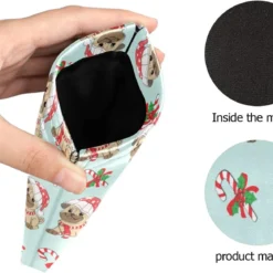 OTVEE Funny Christmas Pug Sunglasses Bag Eyeglass Case Large Soft PU Leather Glasses Pouch Storage Bag Holder Squeeze Top Portable Sunglasses Case Gadgets Sleeve Bag For Women Men Kids Girls Boys -Xmas Mart Sales 61nFq3HXaL. AC UL1500