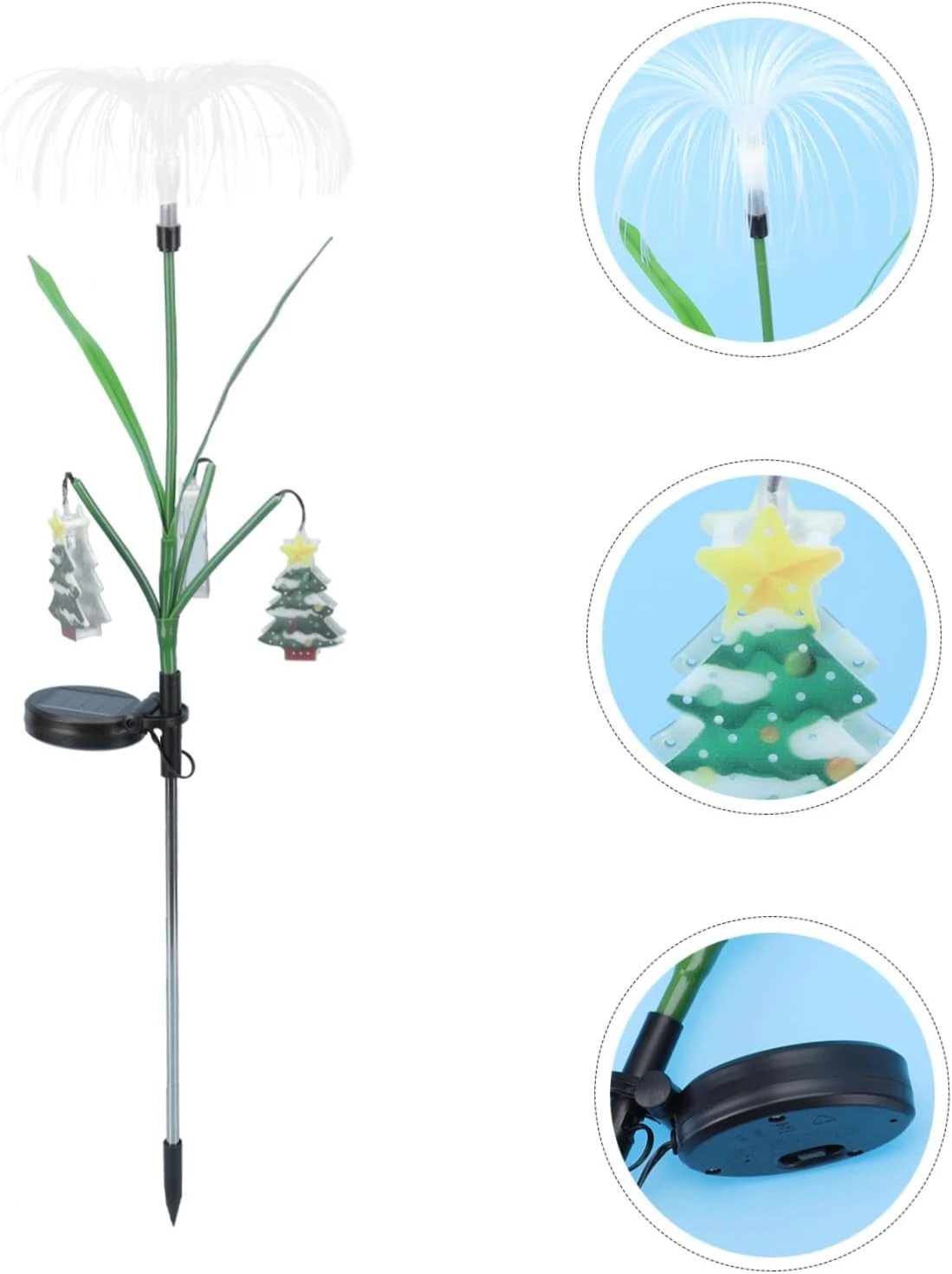 Abaodam 1pc Floor Lamp Christmas Lawn Decorations Solar Power Flower Lights Solar Powered Wall Lights Pine Tree Decor Outdoor Garden Lamps Stainless Steel Flashing Christmas Lights Elder 4 Abaodam 1pc Floor Lamp Christmas Lawn Decorations Solar Power Flower Lights Solar Powered Wall Lights Pine Tree Decor Outdoor Garden Lamps Stainless Steel Flashing Christmas Lights Elder - Image 2