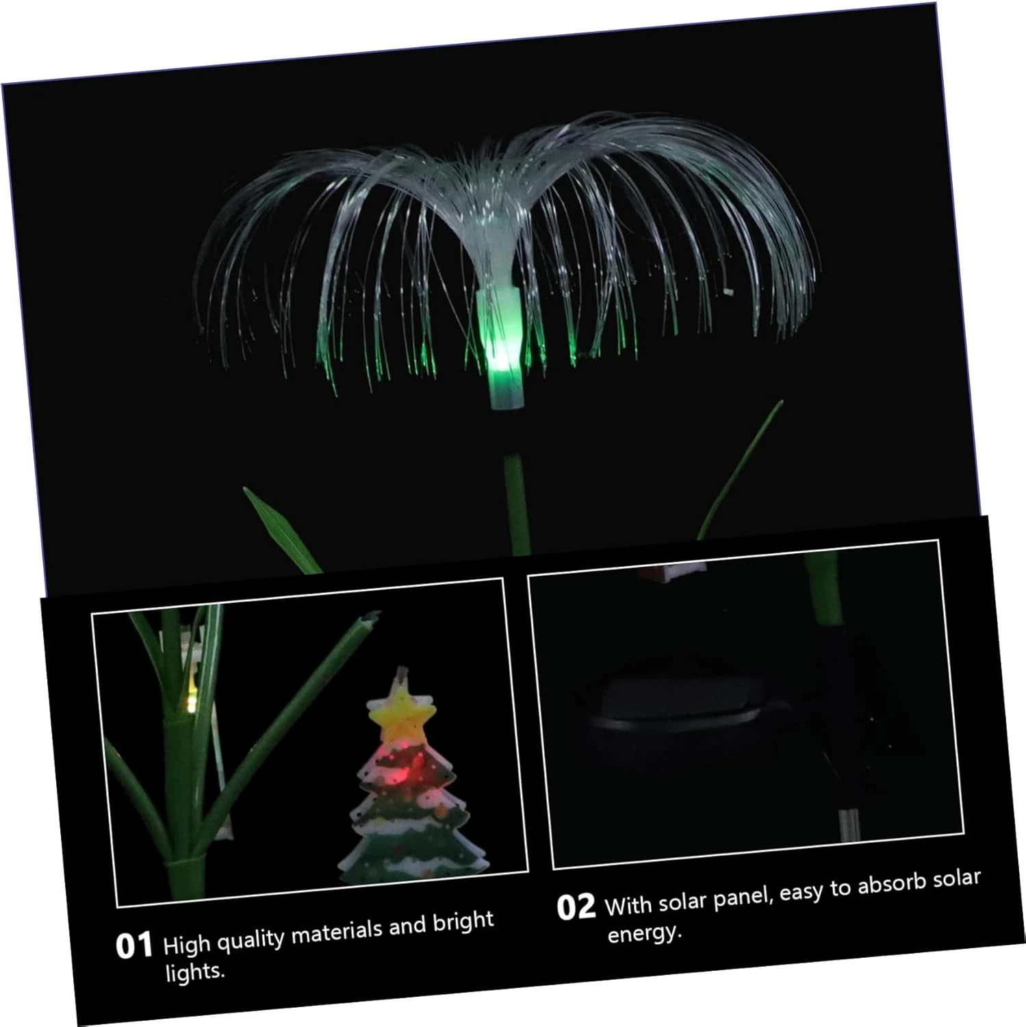 Abaodam 1pc Floor Lamp Christmas Lawn Decorations Solar Power Flower Lights Solar Powered Wall Lights Pine Tree Decor Outdoor Garden Lamps Stainless Steel Flashing Christmas Lights Elder 10 Abaodam 1pc Floor Lamp Christmas Lawn Decorations Solar Power Flower Lights Solar Powered Wall Lights Pine Tree Decor Outdoor Garden Lamps Stainless Steel Flashing Christmas Lights Elder - Image 8