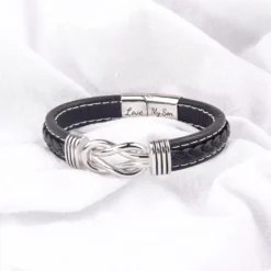 To My Son/Grandson Bracelet, Forever Linked Together Braided Leather Bracelet, Stainless Steel Magnetic Closure Leather Knot Cuff Wristband, Back To School Gifts Christmas Gifts Birthday Gifts -Xmas Mart Sales 61pYoUXtlWL. AC UL1500