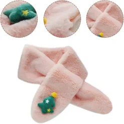 OUSFANAM Winter Scarf, Kids Christmas Plush For Cross Collar Scarf Cartoon Holiday Neck Warmer Shawl Wr -Xmas Mart Sales 61rNiYfwcfL. AC UL1024