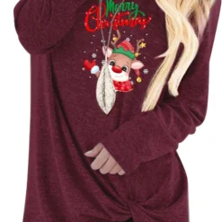 GENERIC Women's Long Sleeve Christmas 3D Print Sweatshirt Fashion Cute Tops Round Neck Autumn And Winter Pullover -Xmas Mart Sales 61s6MelRG3L. AC SL1500