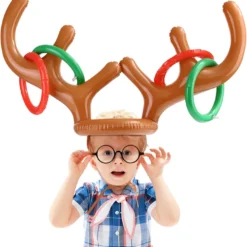 MeOkey Christmas Inflatable Reindeer Antler Ring Toss Game, 2 Reindeer Antler Hat With 8 Rings For Xmas Holiday Family Party Kids Adults Fun Games -Xmas Mart Sales 61sfhRWGWUL. AC SL1500