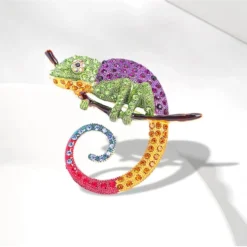 Rhinestone Chameleon Brooch Pin For Women Girls Fashion Exquisite Big Green Purple Colorful Crystal Animal Lizard Brooches Lapel Pins Dress Accessories Christmas Halloween Jewelry Unisex Gift -Xmas Mart Sales 61sp4KVIoL. AC UL1000