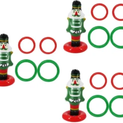 NOLITOY Inflatables 3pcs Ring Toy Inflatable Toys Outdoor Toys Outdoor Play Toys For Kids Christmas Kids Ring Toss Xmas Tree Ring Toss Game PVC Inflatable Toss Toy Cartoon Set