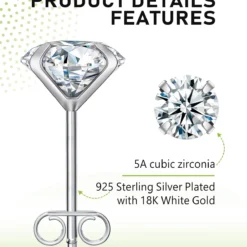 Earrings For Women, 7/8 Pairs Stud Earrings Set For Men Girl, COMOSO 18K White Gold Plated S925 Sterling Silver Cubic Zirconia Earrings Studs 3-8mm, Birthday Christmas Gift -Xmas Mart Sales 61tH67cJ0iL. AC UL1500