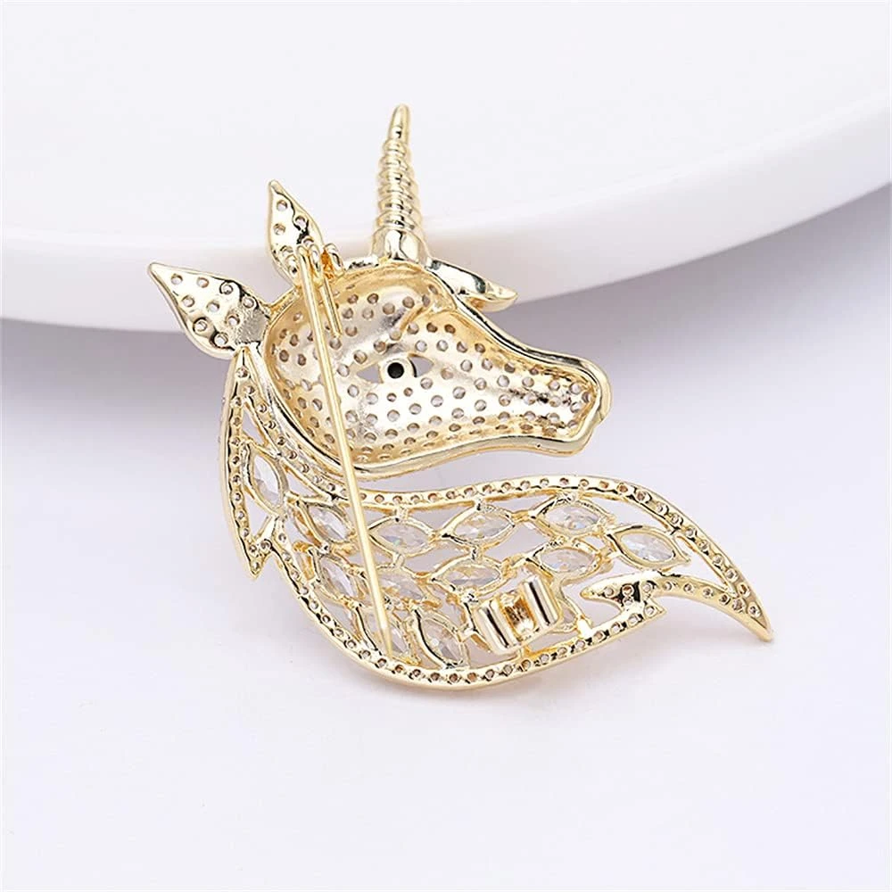Rhinestone Unicorn Brooch For Women Girls Unisex Fashion Dainty Crystal CZ Golden Cute Animal Horse Brooch Lapel Pin Dress Suit Accessories Christmas Birthday Mother's Day Jewelry Gift 6 Rhinestone Unicorn Brooch For Women Girls Unisex Fashion Dainty Crystal CZ Golden Cute Animal Horse Brooch Lapel Pin Dress Suit Accessories Christmas Birthday Mother's Day Jewelry Gift - Image 4