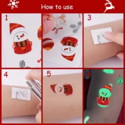 10 Sheets Christmas Temporary Tattoos For Childrens Tattoos,Kids Tattoos,Christmas Makeup Stickers For Children Party Waterproof Fake 3D Tattoos For Children's Gifts Xmas Holiday Party Favors (Xmas Luminous) -Xmas Mart Sales 61uMnontBtL. SL1001