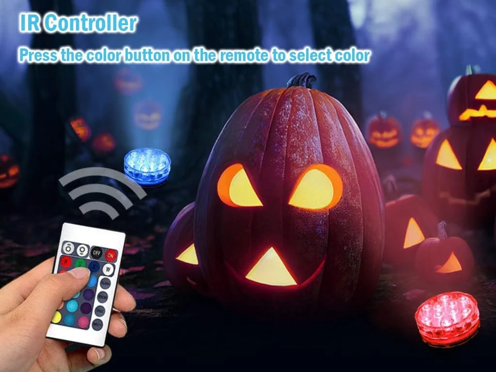 Hitopin Submersible LED Lights, 4PCS Waterproof Underwater Remote Controlled Battery Operated Wireless, Multicolor Submersible Led Lights For Christmas, Pond, Party, Wedding, Vase Base Decorations 5 Hitopin Submersible LED Lights, 4PCS Waterproof Underwater Remote Controlled Battery Operated Wireless, Multicolor Submersible Led Lights For Christmas, Pond, Party, Wedding, Vase Base Decorations - Image 3