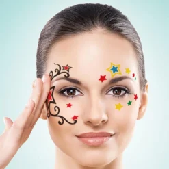 8 Pcs Halloween Temporary Stickers Waterproof Face Tattoos Women Masquerade Face Tattoo Glitter Flower Leaf Star Makeup Eye Forehead Body Sticker Cosplay Costume Dress Up Christmas Party Supplies -Xmas Mart Sales 61vI7O9pLgL. SL1500