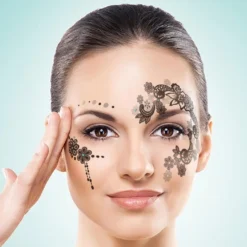 8 Pcs Halloween Temporary Stickers Waterproof Face Tattoos Women Masquerade Face Tattoo Glitter Flower Leaf Star Makeup Eye Forehead Body Sticker Cosplay Costume Dress Up Christmas Party Supplies -Xmas Mart Sales 61vq3JYz7L. SL1500