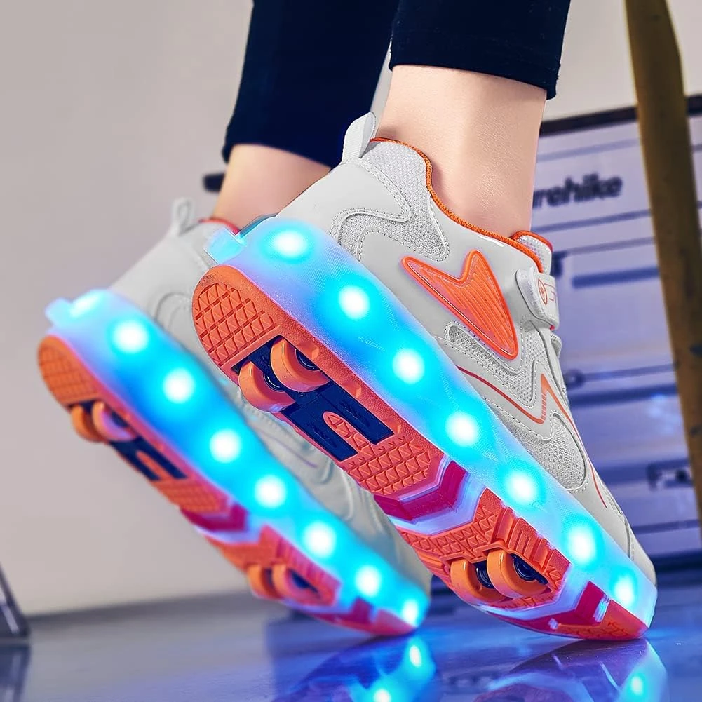 CEIEOE Kids Roller Shoes 4 Wheels 16 LED Model Colorful Girls Boys Roller Skates Sneaker Can Charge For Beginner More Balanced Party Birthday Christmas Best Gift 11 CEIEOE Kids Roller Shoes 4 Wheels 16 LED Model Colorful Girls Boys Roller Skates Sneaker Can Charge For Beginner More Balanced Party Birthday Christmas Best Gift - Image 9