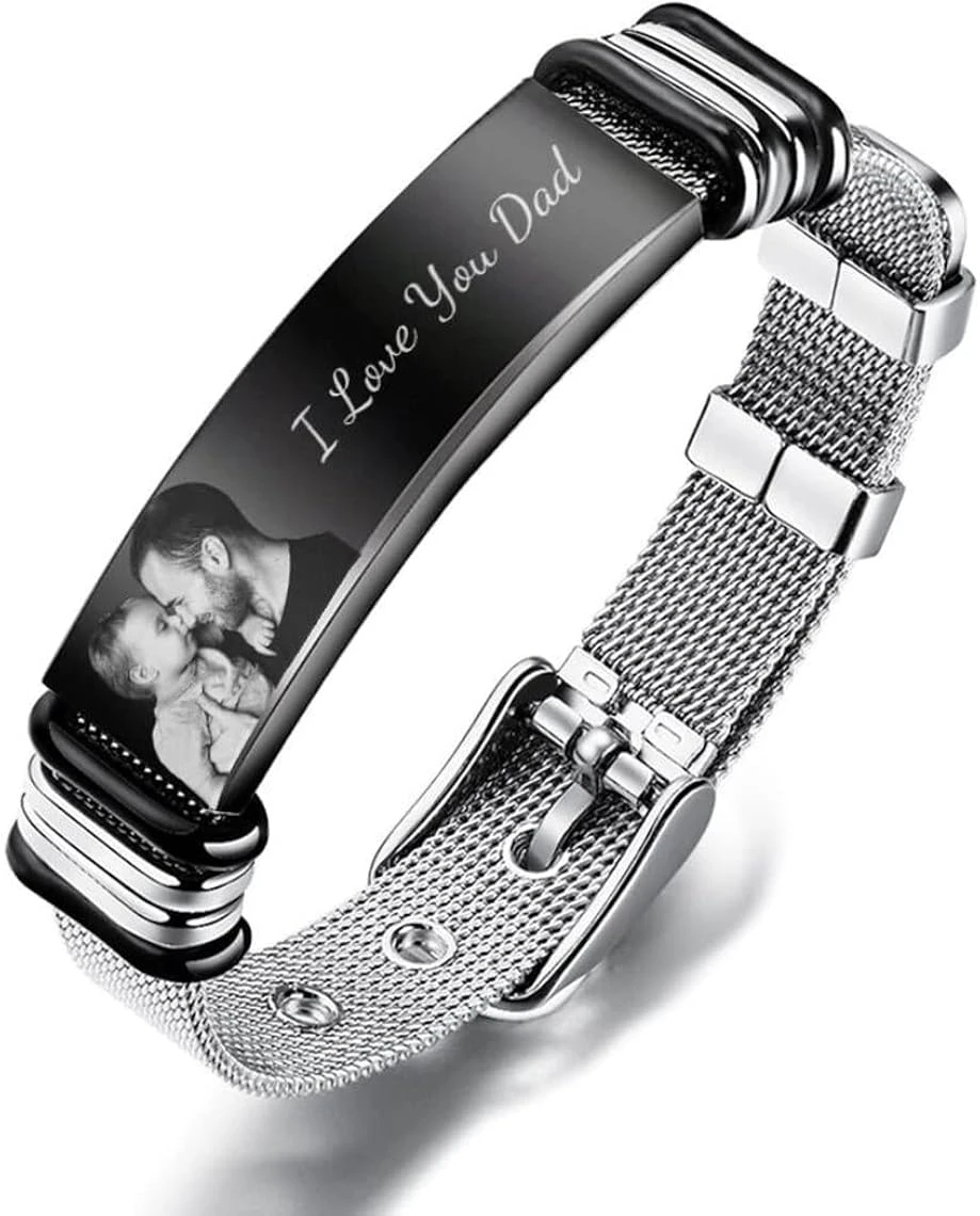 Ancofi Personalized Photo Bracelets For Men 9.4 Inch Custom Picture Name Bracelet For Father Boyfriend Photo Bracelet For Men Dad Husband Christmas Birthday Valentine's Day Gifts 3 Ancofi Personalized Photo Bracelets For Men 9.4 Inch Custom Picture Name Bracelet For Father Boyfriend Photo Bracelet For Men Dad Husband Christmas Birthday Valentine's Day Gifts