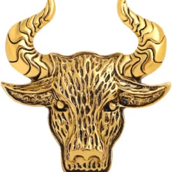 Vintage Bull Animal Brooch Pin For Women Men Unisex Fashion Gold Plated Engraved Ox Brooches Lapel Pins Dainty Dress Accessories Christmas Birthday Jewelry Gift Souvenir For Him
