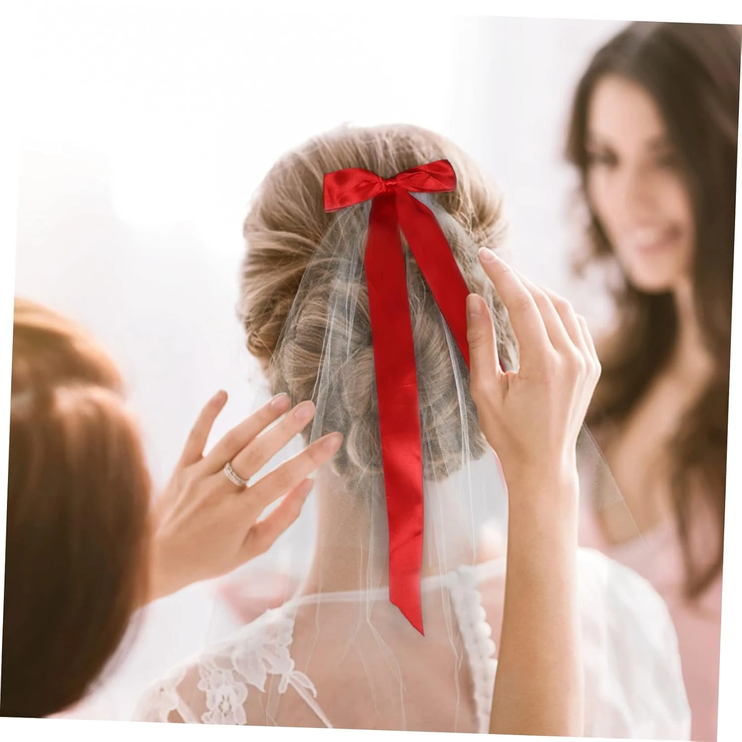 Amosfun 1 Set Veil Bow Tiara For Girls Bride Veils For Wedding Costumes Christmas Costume Accessories Antler Hairband Christmas Veil Mesh Christmas Hair Accessory Girls Veil Headband 5 Amosfun 1 Set Veil Bow Tiara For Girls Bride Veils For Wedding Costumes Christmas Costume Accessories Antler Hairband Christmas Veil Mesh Christmas Hair Accessory Girls Veil Headband - Image 3