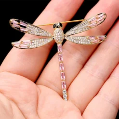 T-shaped Zircon Crystal Pink Dragonfly Brooch All-match Silk Scarf Clothing Broches & Pins Jewelry Christmas Gift -Xmas Mart Sales 61yOgZY6hQL. AC UL1000