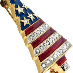 PinMart Rhinestone Patriotic Christmas Tree Holiday Brooch Pin -Xmas Mart Sales 61yl1Upy67L. AC UL1010