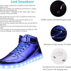 IGxx LED Light Up Shoes For Kids High Top Sneakers Lights Shoes For Boys Gilrs USB Charging Flashing Luminous Trainers For Festivals, Thanksgiving, Christmas, New Year, Party Gift -Xmas Mart Sales 61z8ZiE8UlL. AC UL1001