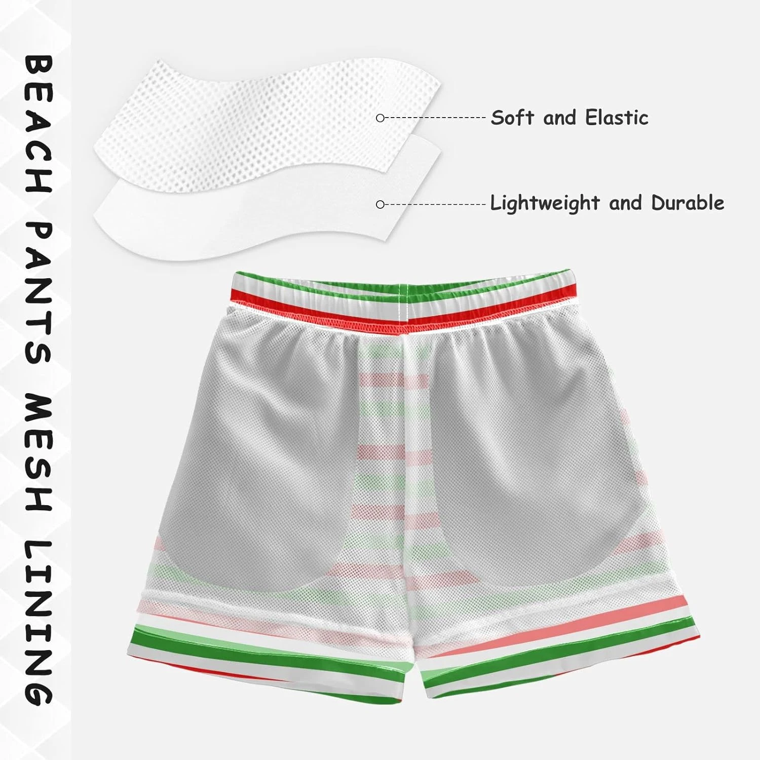 Mazeann Boys Board Shorts Christmas Elf Stripe Boys Swim Trunks Shorts Teens Bathing Suit Swimwear 6 Mazeann Boys Board Shorts Christmas Elf Stripe Boys Swim Trunks Shorts Teens Bathing Suit Swimwear - Image 4
