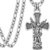 Jiulegufa St Michael Necklace For Men 925 Sterling Silver Cross Archangel Michael Necklace Protection Jewelry Gifts For Father Husband Birthday Christmas 22"+2" Chain -Xmas Mart Sales 71 aEBv9H7L. AC UL1500