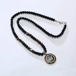 Allah Medallion Necklace, Stainless Steel Islamic Jewelry,Arabic Jewelry,Allah Name Of God Round Pendant Necklace For Women And Men With Agate Beaded Chain, Muslim Gift Jewelry,Christmas Gift -Xmas Mart Sales 7114QNdxbL. AC UL1500