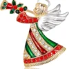 Vanjewnol Christmas Brooches For Women Sparkling Angel Brooch Cute Christmas Acessories For Women B01G
