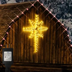 22" Bethlehem Star Outdoor Christmas Lights 90 LEDs Christmas Tree Lights Hanging Lights Mains Powered Polaris Christmas Decorations,Star Of Bethlehem Lights For New Year Holiday Wedding Party Decor
