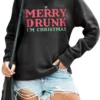 KIDDAD Merry Christmas Sweatshirt Women I'm Christmas Shirt Funny Letter Print Sweater Casual Fall Long Sleeve Tops -Xmas Mart Sales 711NrPkIUfL. AC UL1500