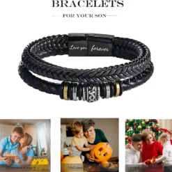 Braided Leather Bracelets For Men, Mens Leather Bracelet With Stainless Steel Magnetic Clasp Bangle Bracelet Wristband Christmas Graduation Birthday Back To School Gifts For Son Grandson -Xmas Mart Sales 711wDVcjzzL. AC UL1500