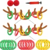 H-Style Christmas Games, 2 Sets Reindeer Antler Ring Toss Game For Christmas Party Games And Holiday Games Family Christmas Inflatable Reindeer Ring Toss Party Games