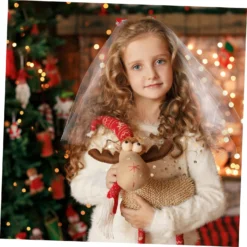 Ibasenice Veil Bow Tiara For Girls Headbands For Wigs Bride Headpieces For Wedding Bridal Headband Veil Christmas Girls Hair Comb Girls Xmas Headpiece Christmas Veil Bow Headdress Bow Tie -Xmas Mart Sales 712G5cjYByL. AC SL1500