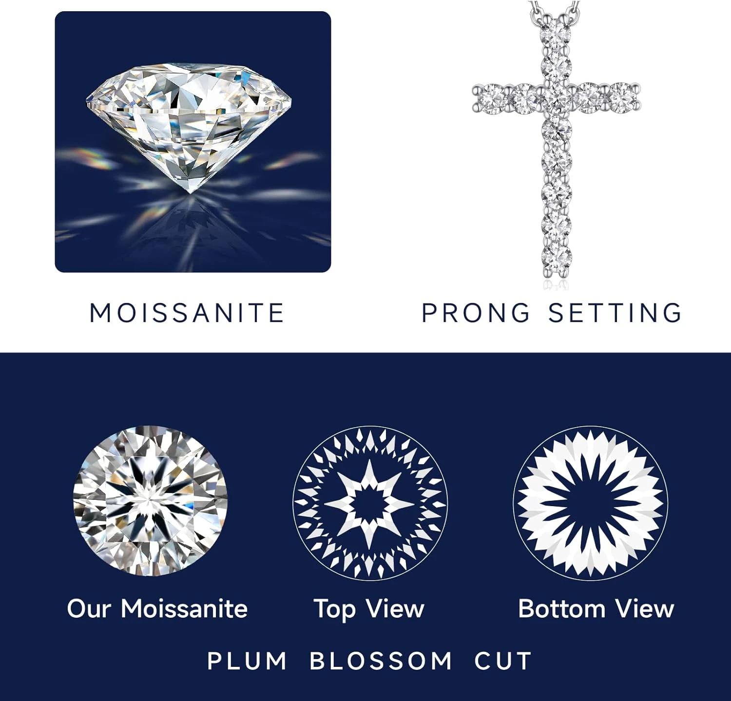 MomentWish Cross Necklace Silver, Christian Gifts For Women Men, Moissanite Necklace For Him, 925 Sterling Silver Cross Necklace Birthday Fathers Day Christmas Gifts 6 MomentWish Cross Necklace Silver, Christian Gifts For Women Men, Moissanite Necklace For Him, 925 Sterling Silver Cross Necklace Birthday Fathers Day Christmas Gifts - Image 4