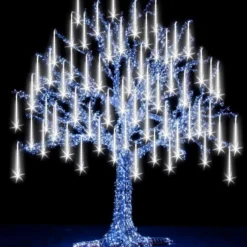 FYYZY Christmas Lights Meteor Shower Rain Light Falling Rain Lights With 8 Tubes 288 LEDs Waterproof Icicle Snow Fall String Lights For Party Tree Home Patio Outdoor Decoration