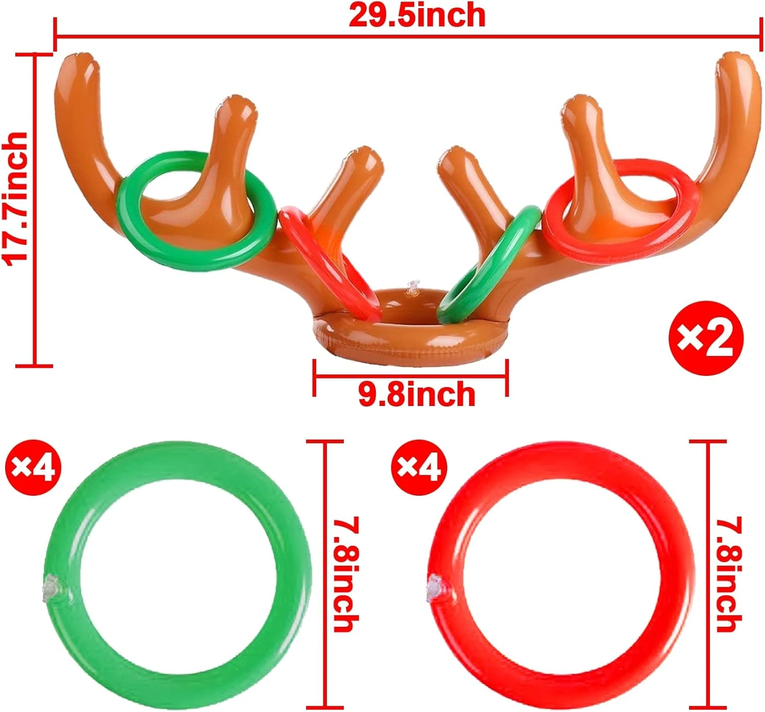 2 Set Christmas Inflatable Reindeer Antler Ring Toss Game Xmas Antler Heandband Toys Christmas Party Game Supplies For School Family Team Game Indoor Outdoor 9 2 Set Christmas Inflatable Reindeer Antler Ring Toss Game Xmas Antler Heandband Toys Christmas Party Game Supplies For School Family Team Game Indoor Outdoor - Image 7