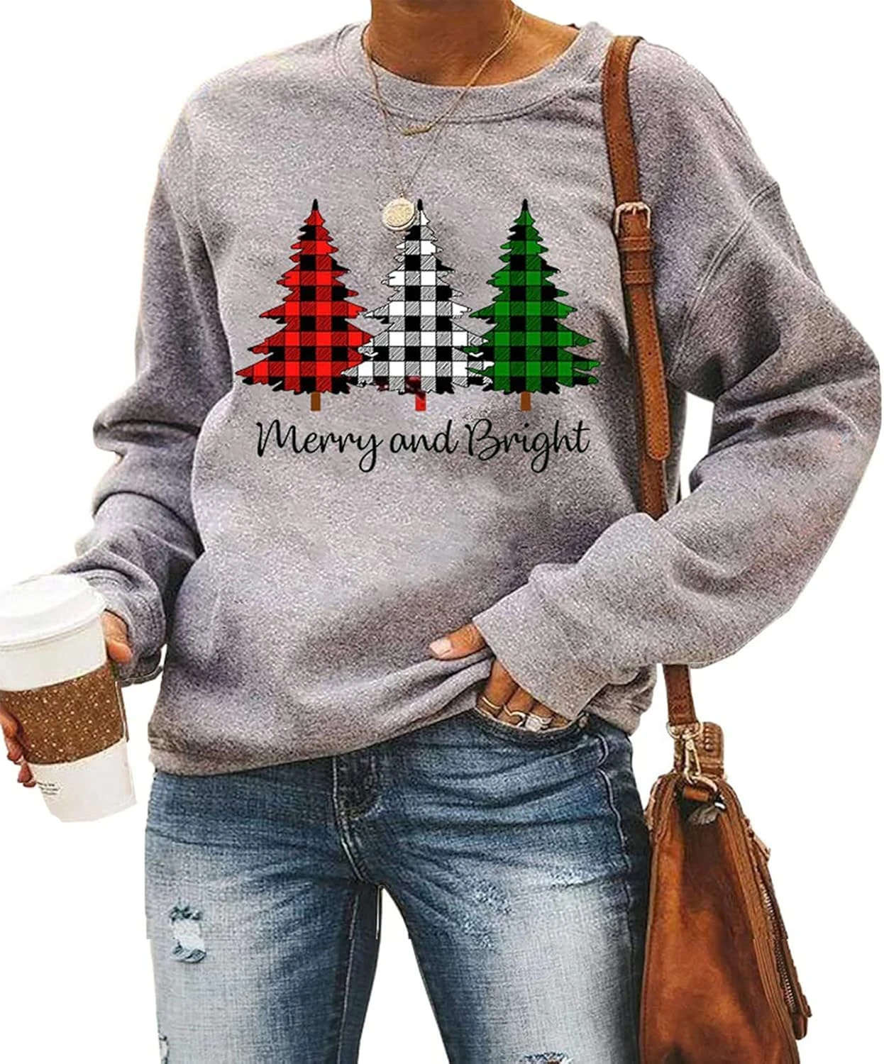 Merry And Bright Shirt Women Funny Leopard Printed Plaid Christmas Trees Long Sleeve Sweatshirts Xmas Graphic Tees 3 Merry And Bright Shirt Women Funny Leopard Printed Plaid Christmas Trees Long Sleeve Sweatshirts Xmas Graphic Tees