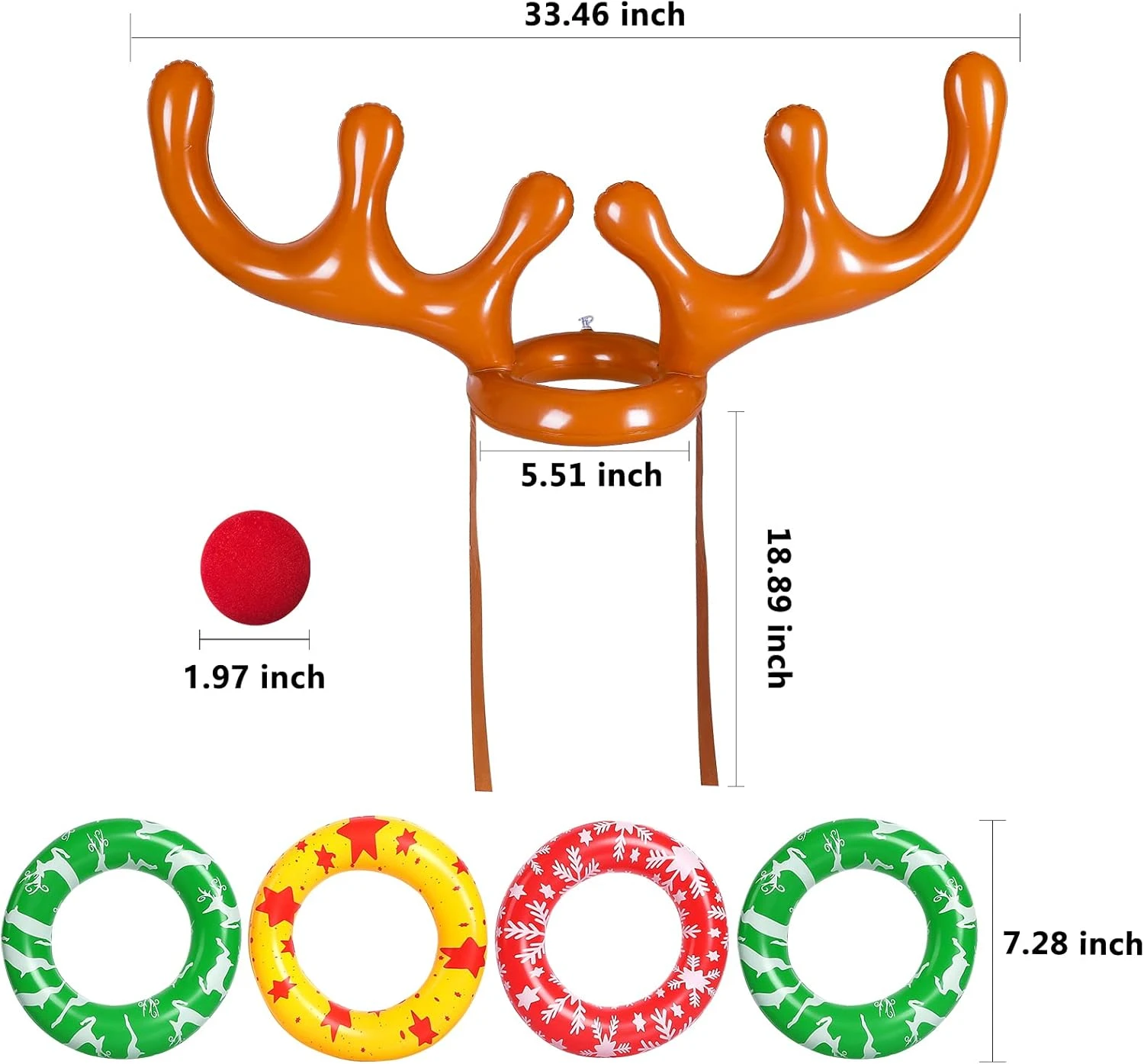 MGparty Christmas Inflatable Reindeer Antler Toss Game For Xmas Kids Teens Party Favors Supplies Outdoor Indoor Ring Toss Game 4 MGparty Christmas Inflatable Reindeer Antler Toss Game For Xmas Kids Teens Party Favors Supplies Outdoor Indoor Ring Toss Game - Image 2