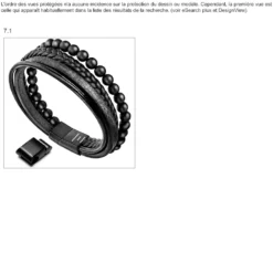 Murtoo Mens Bead Leather Bracelet, Natural Bead, Steel And Leather Bracelet For Men Christmas Gift -Xmas Mart Sales 713OPPUfQLL. AC UL1500