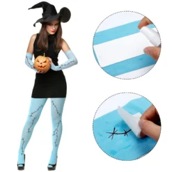 Didaey Night Before Christmas Costume Accessories Include 20 Sheets Halloween Scars Stitches Tattoos Solid Colored Opaque Footed Tights Arm Compression Sleeves Halloween False Lashes For Women -Xmas Mart Sales 713WxOqzY7L. SL1500