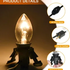 6Ft C7 Indoor Patio String Lights With C7 Candle Light Bulb Christmas Village Accessories 5W Cord With Light Bulbs ForIndoor/Outdoor Lights For Patio Garden Backyard Bistro Gazebo (2 Pack) 11 6Ft C7 Indoor Patio String Lights With C7 Candle Light Bulb Christmas Village Accessories 5W Cord With Light Bulbs ForIndoor/Outdoor Lights For Patio Garden Backyard Bistro Gazebo (2 Pack) -Xmas Mart Sales 713z4dhnIvL. AC SL1500